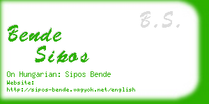 bende sipos business card